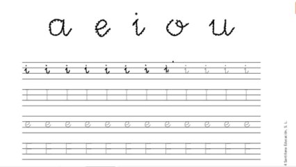 Caligrafía Santillana. Las vocales ...