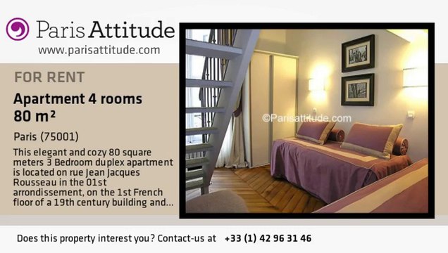 3 Bedroom Duplex for rent - Palais Royal, Paris - Ref. 4400