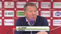 Conférence de presse Stade Brestois 29 - Nîmes Olympique (1-1) : Alex  DUPONT (SB29) - Victor ZVUNKA (NIMES) - 2013/2014