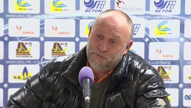 Conférence de presse US Créteil - AC Arles Avignon (1-1) : Jean-Luc VASSEUR (USCL) - Franck DUMAS (ACA) - 2013/2014