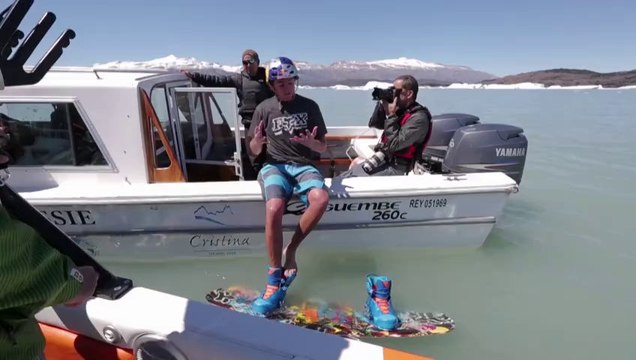 Iceberg wakeboarding in Patagonia