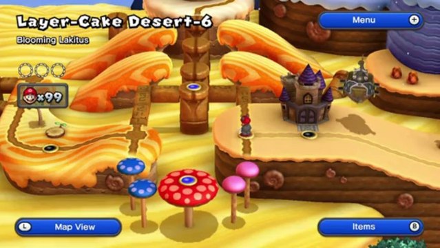 New Super Mario Bros U Walkthrough 13 Layer-Cake Desert 5 All Star Coins HD 1080p Wii U