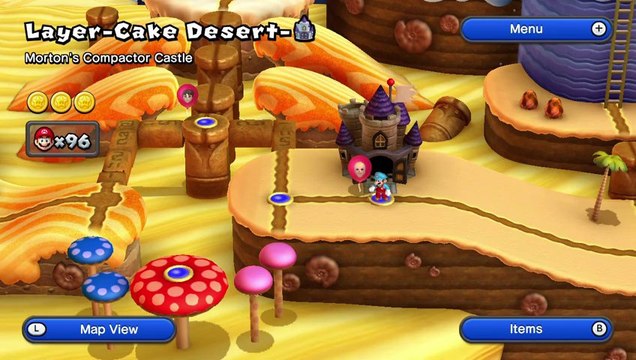 New Super Mario Bros U Walkthrough 16 Layer-Cake Desert Final Castle All Star Coins HD 1080p Wii U