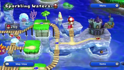 New Super Mario Bros U Walkthrough 24 Sparkling Waters 5 All Star Coins HD 1080p Wii U