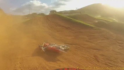 Motorcycle Crashes On Dirt Jump