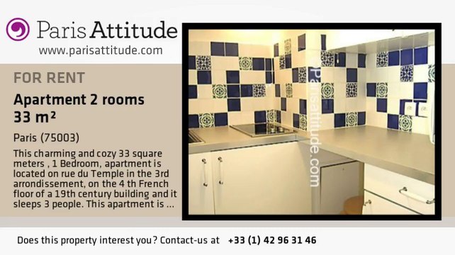 1 Bedroom Apartment for rent - Temple, Paris - Ref. 6320
