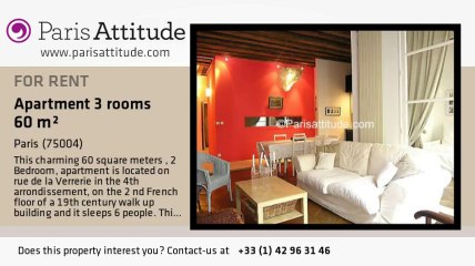 2 Bedroom Apartment for rent - Hôtel de Ville, Paris - Ref. 8387