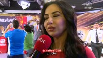 سهير القيسي ورشا الكتبي في استقبال كأس العالم بمبنى الام بي سي