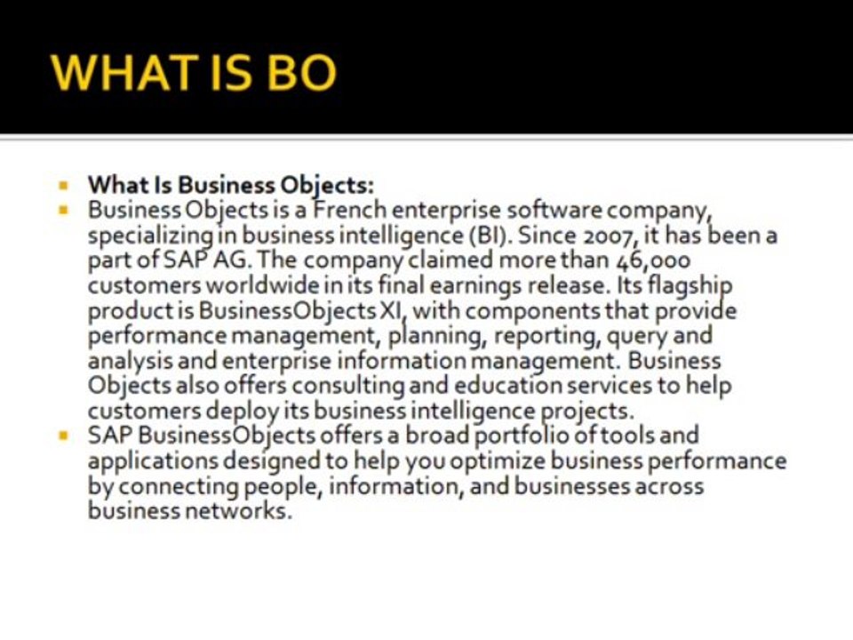 SAP BO NEW