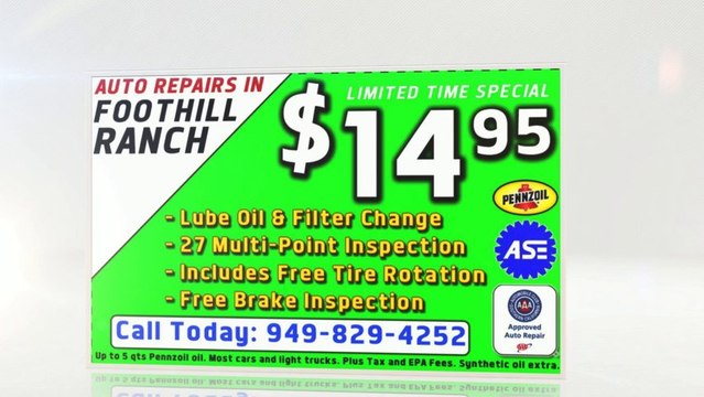 Auto Lube Oil Service Change 949-829-4252 Laguna Niguel