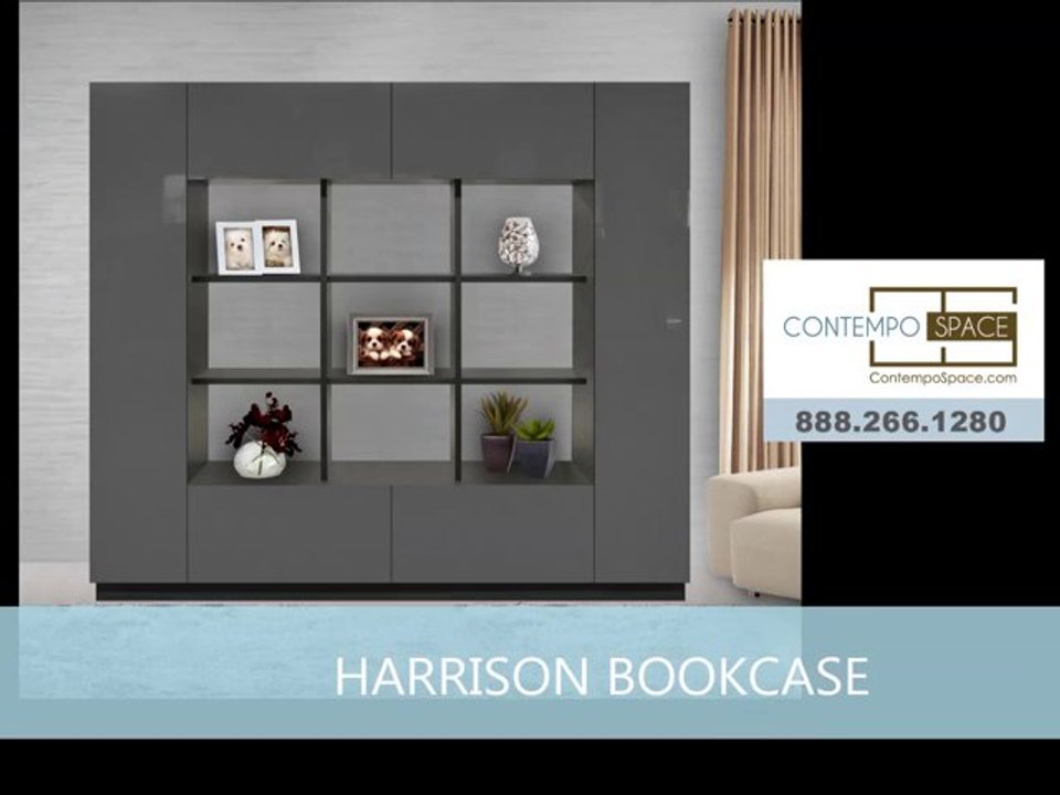 Harrison Bookcase - Modern Cube Bookshelves Surrounded by Storage | Item #: 2240