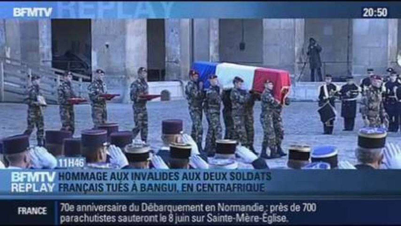BFMTV Replay: Hollande rend hommage aux Invalides aux deux soldats français tués à Bangui - 16/12