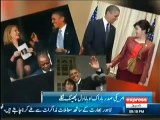 President Obama Flirting with other countries female primeminister in Front of his wife