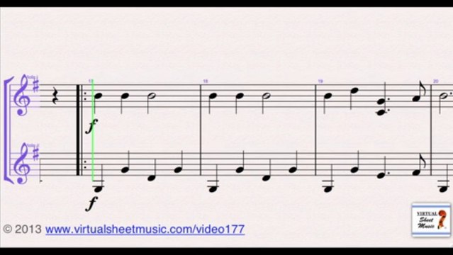 James Pierpont's Jingle Bells for Two Violins, sheet music - Video Score