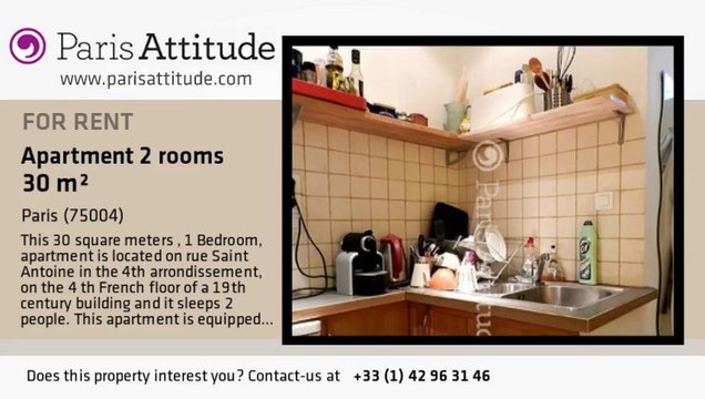 1 Bedroom Apartment for rent - St Paul, Paris - Ref. 1409