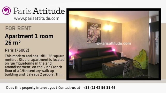 Studio Apartment for rent - Strasbourg St Denis, Paris - Ref. 6260