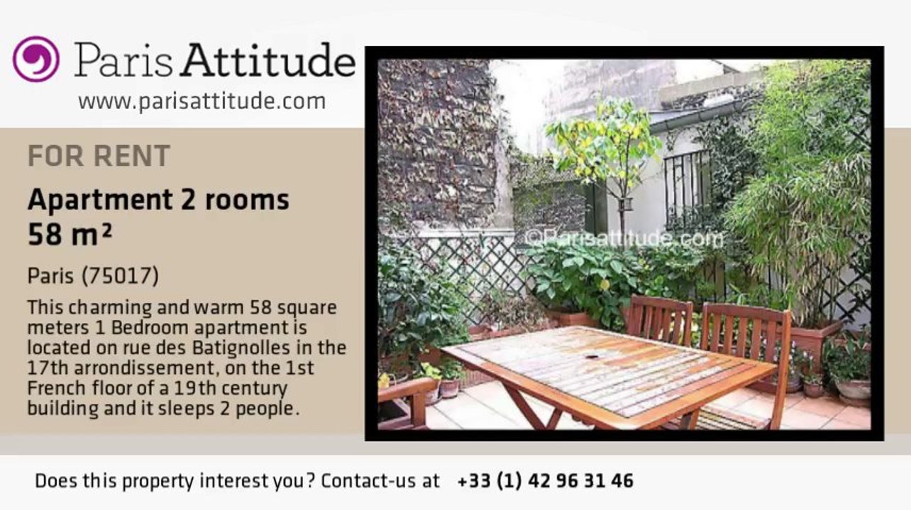 1 Bedroom Apartment for rent - Batignolles, Paris - Ref. 3869
