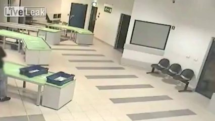 Airport's security officer saves a baby in an amazing catch