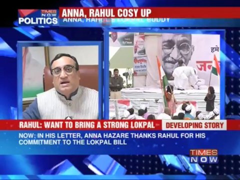 Anna Hazare , Rahul Gandhi cosy up over Lokpal