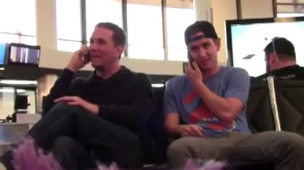 Crashing other peoples phone calls at the airport