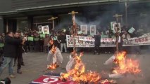 Protesto em Seul contra ditador norte-coreano