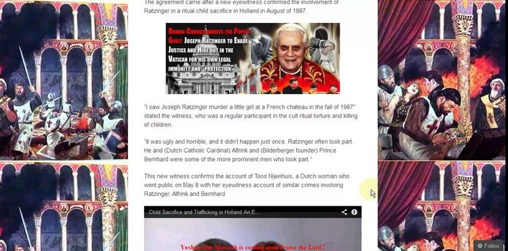 Joseph Ratzinger Emeritus Pope Benedict XVI murders a little girl