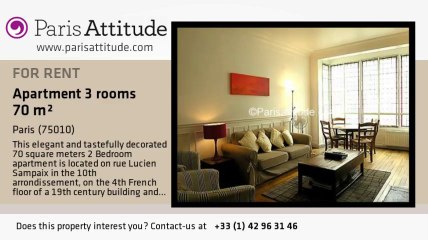 2 Bedroom Apartment for rent - Canal St Martin, Paris - Ref. 3652