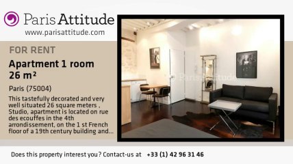 Studio Apartment for rent - St Paul, Paris - Ref. 8800