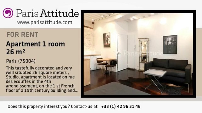 Studio Apartment for rent - St Paul, Paris - Ref. 8800