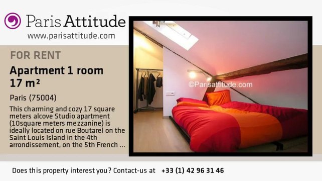 Alcove Studio Apartment for rent - Ile St Louis, Paris - Ref. 2675