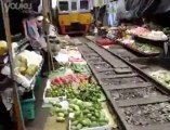 Railway Track Market in Thailand