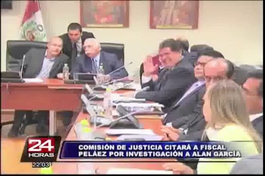 Comisión de Justicia citará a fiscal Peláez por investigación a Alan García