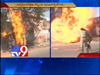 Gas cylinder blast - Tv9 Live visuals