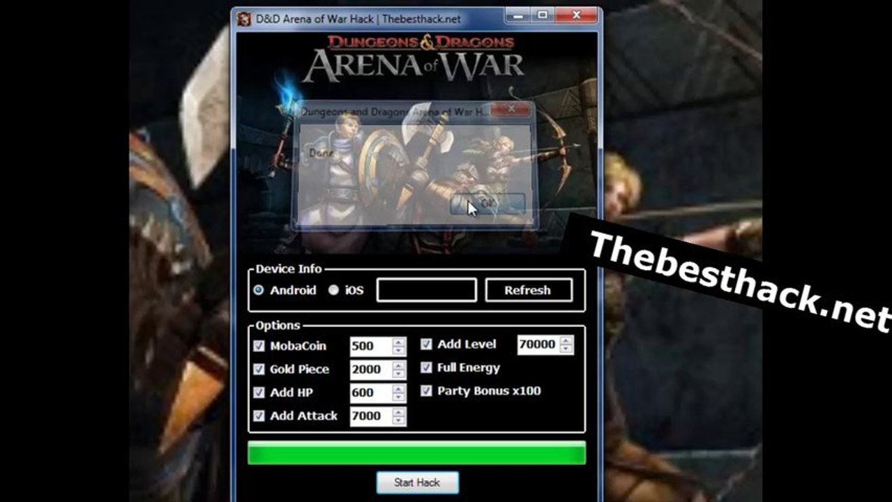 Dungeons and Dragons Arena of War Hack Cheat Mobage Coins