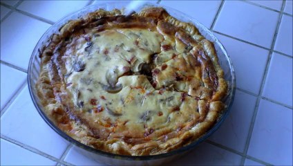 recette de la quiche au chorizo et champignons