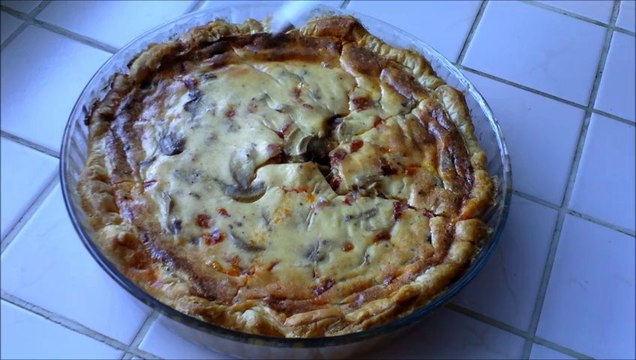 recette de la quiche au chorizo et champignons