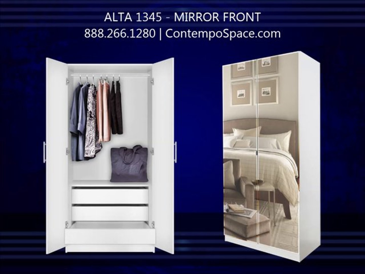 Alta Wardrobe Cabinet 3 Interior Drawers Item 1345 Video