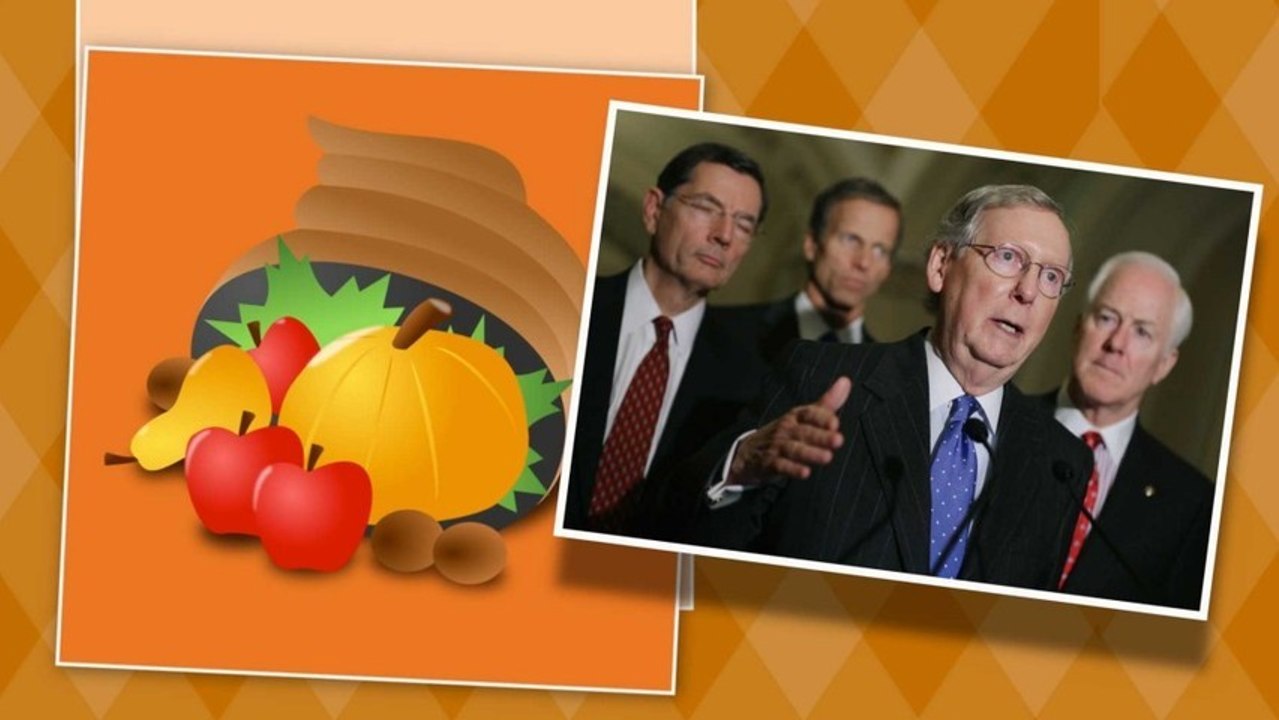 What should Mitch McConnell be thankful for?
