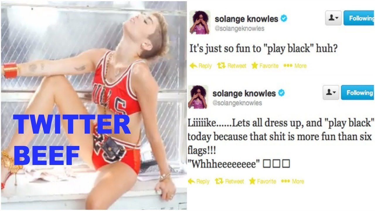 TWITTER BEEF MILEY CYRUS VS SOLANGE KNOWLES | IS MILEY ACTING BLACK?