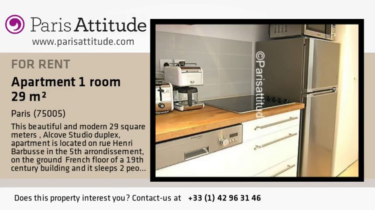 Alcove Studio Duplex for rent - Port Royal, Paris - Ref. 5927