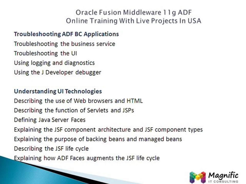 Oracle Fusion Middleware 11g Adf Online Virtual Corporate Training-Magnific Training