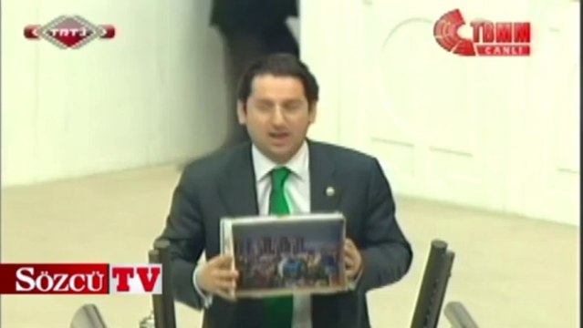 Ayakkabı kutusu Meclis kürsüsünde