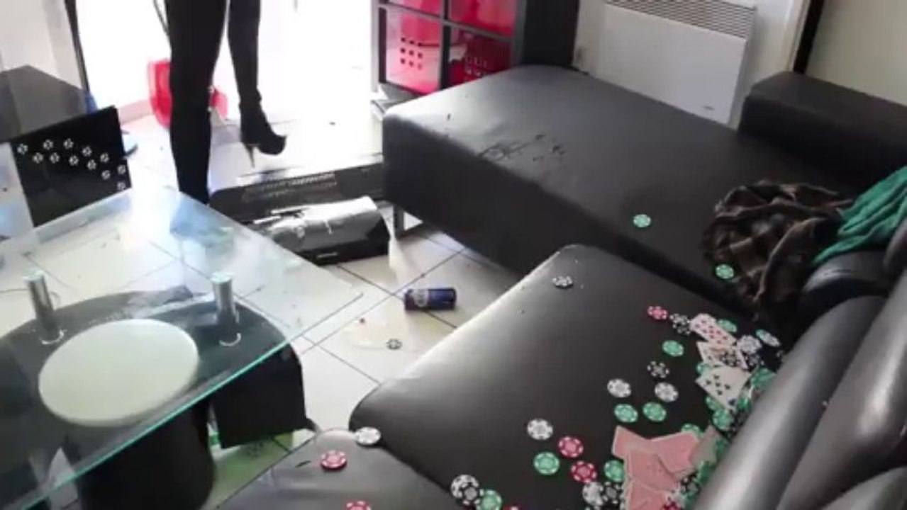 He cheated on her so she destroys his apartment! Revenge!