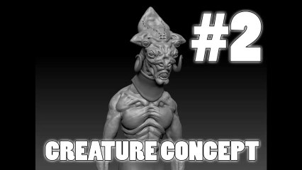 3D CREATURE CONCEPT #1 MAKING OF - PART #2