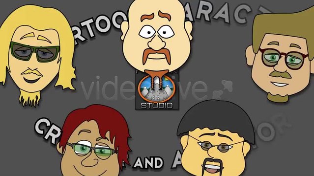 Cartoon Character Creator Animator (Male Heads) - After Effects Template