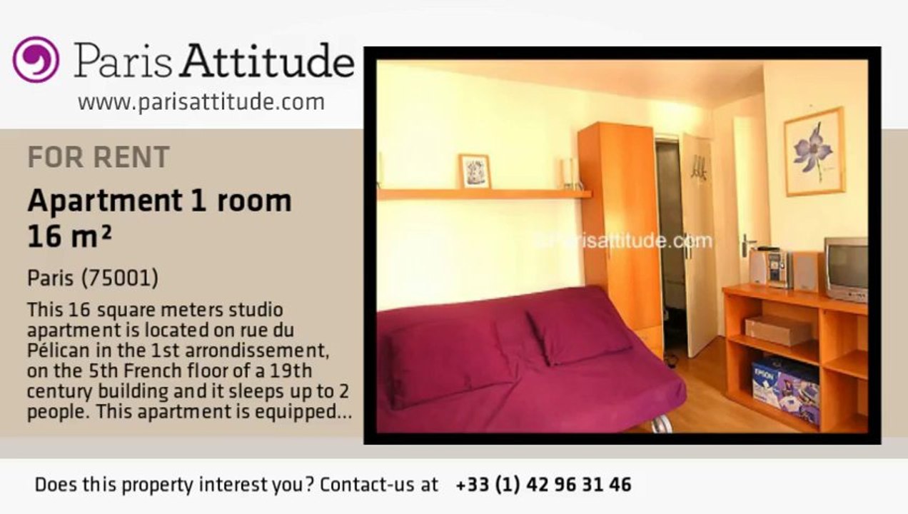 Studio Apartment for rent - Palais Royal, Paris - Ref. 900