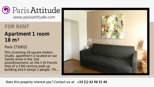 Studio Apartment for rent - Opéra, Paris - Ref. 7962