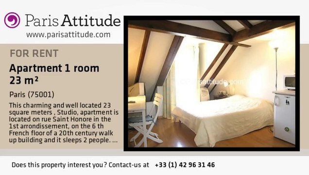 Studio Apartment for rent - Palais Royal, Paris - Ref. 6931