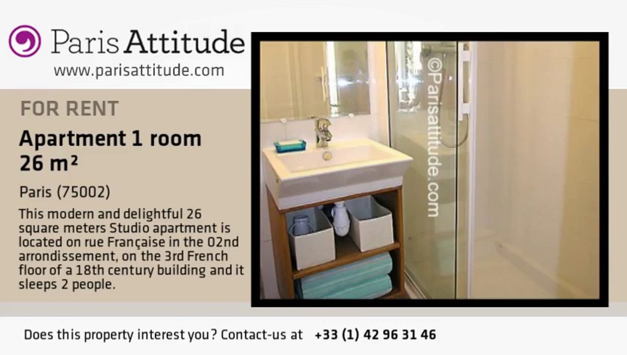 Studio Apartment for rent - Montorgueil, Paris - Ref. 4689