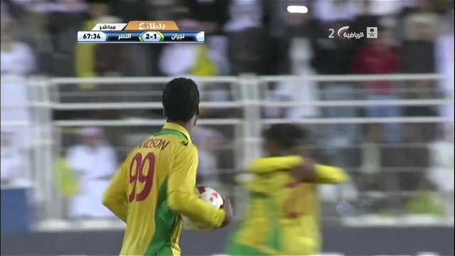 هدف نجران الثاني من جادسون دوس سانتوس (2) في النصر - نجران 2-3 النصر - دوري جميل 19/12/2013 HD